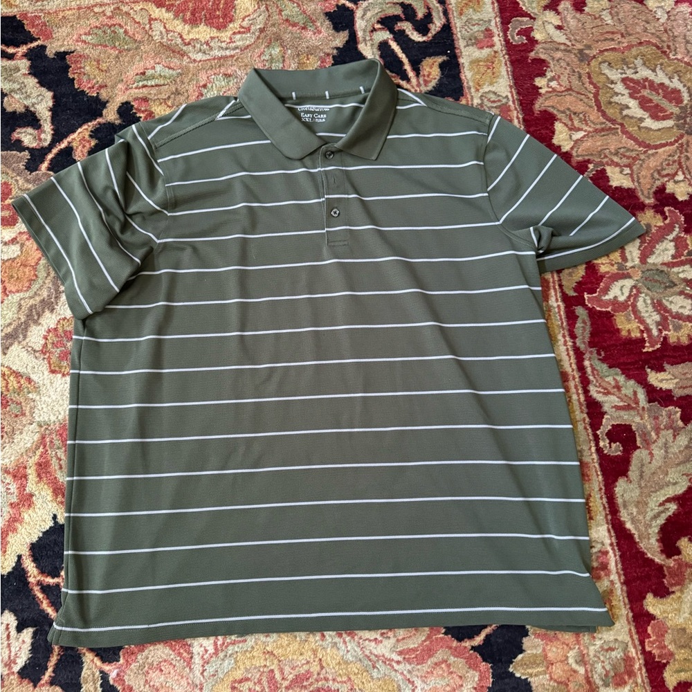 croft and barrow green and white polo size XXL